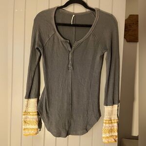 Free People waffle shirt sz Small/Petite
